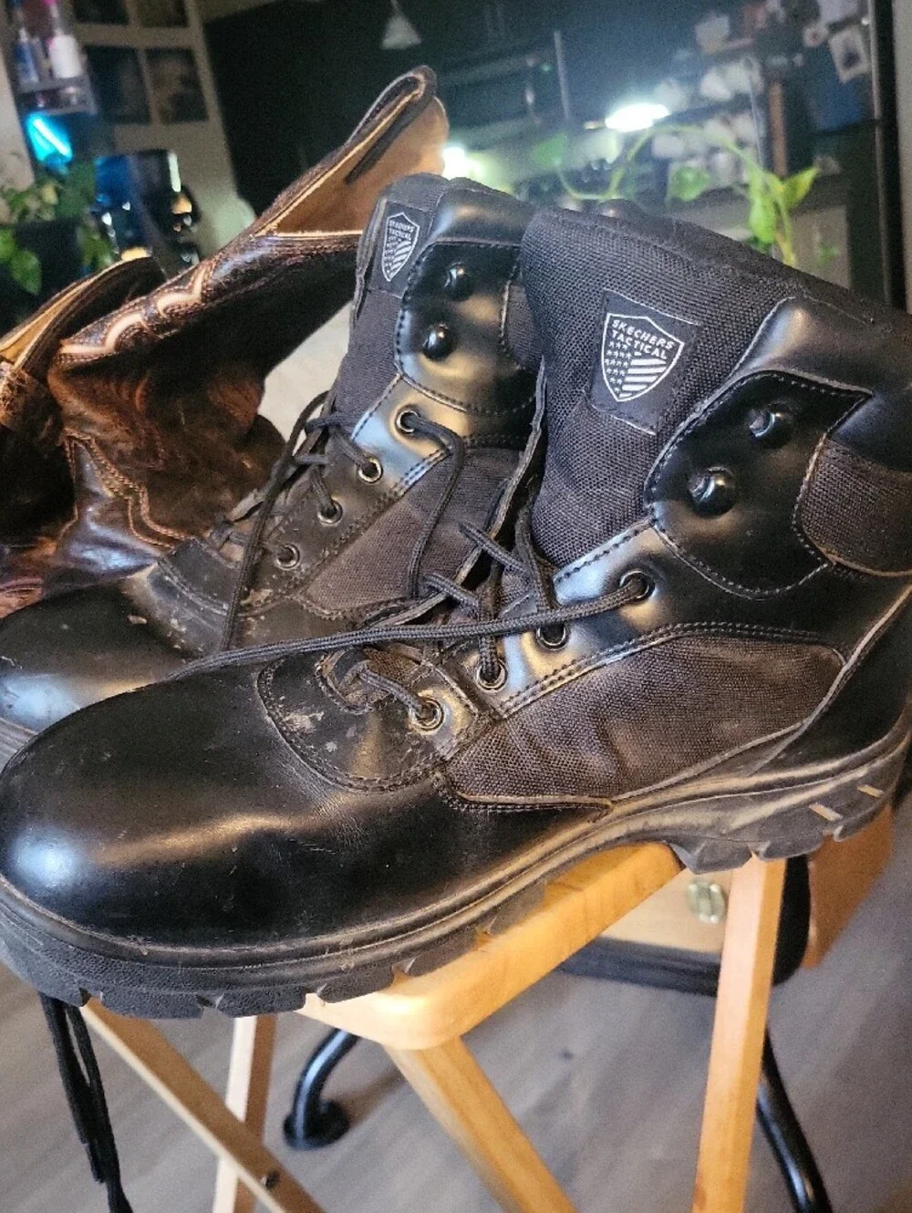 Skechers Black Waterproof Work Boots